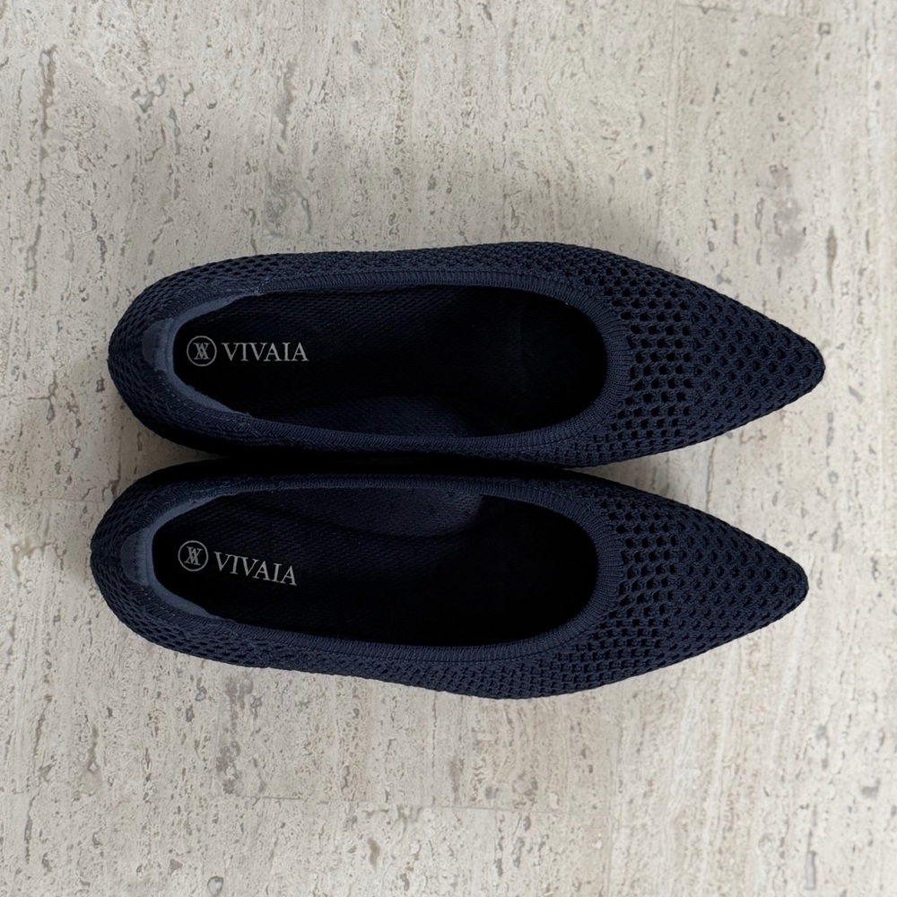 VIVAIA Pointed-Toe Breathable Mesh Ballet Flats (Aria 5°) in Navy, Size EU 37.5 - Picture 7 of 15